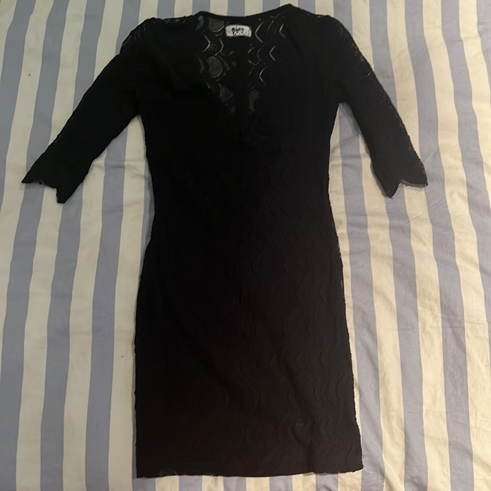 Nightcap clothing black lace bodycon dress